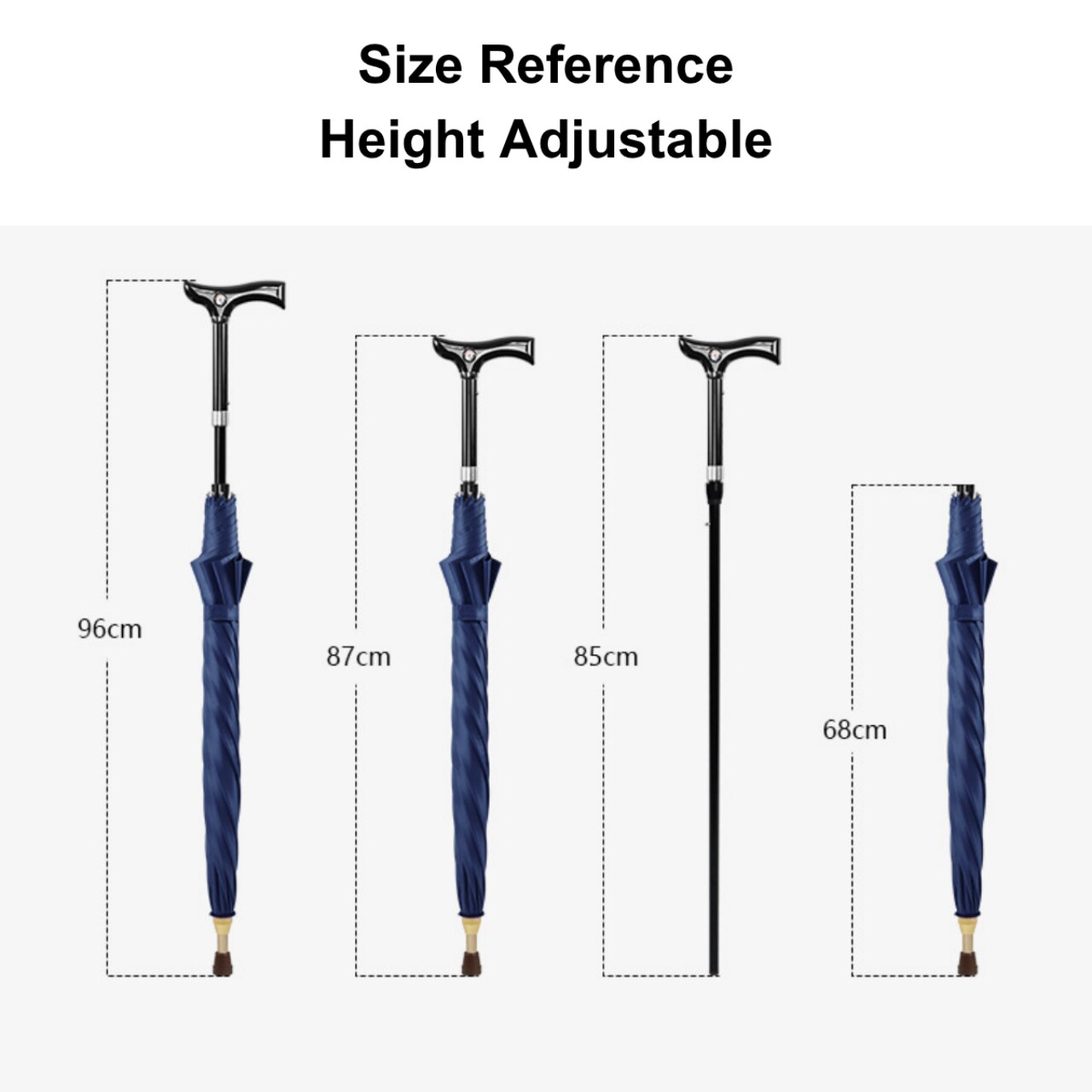 Meds Support Elderly Umbrella Walking Stick Umbrella Combination Height Adjustable